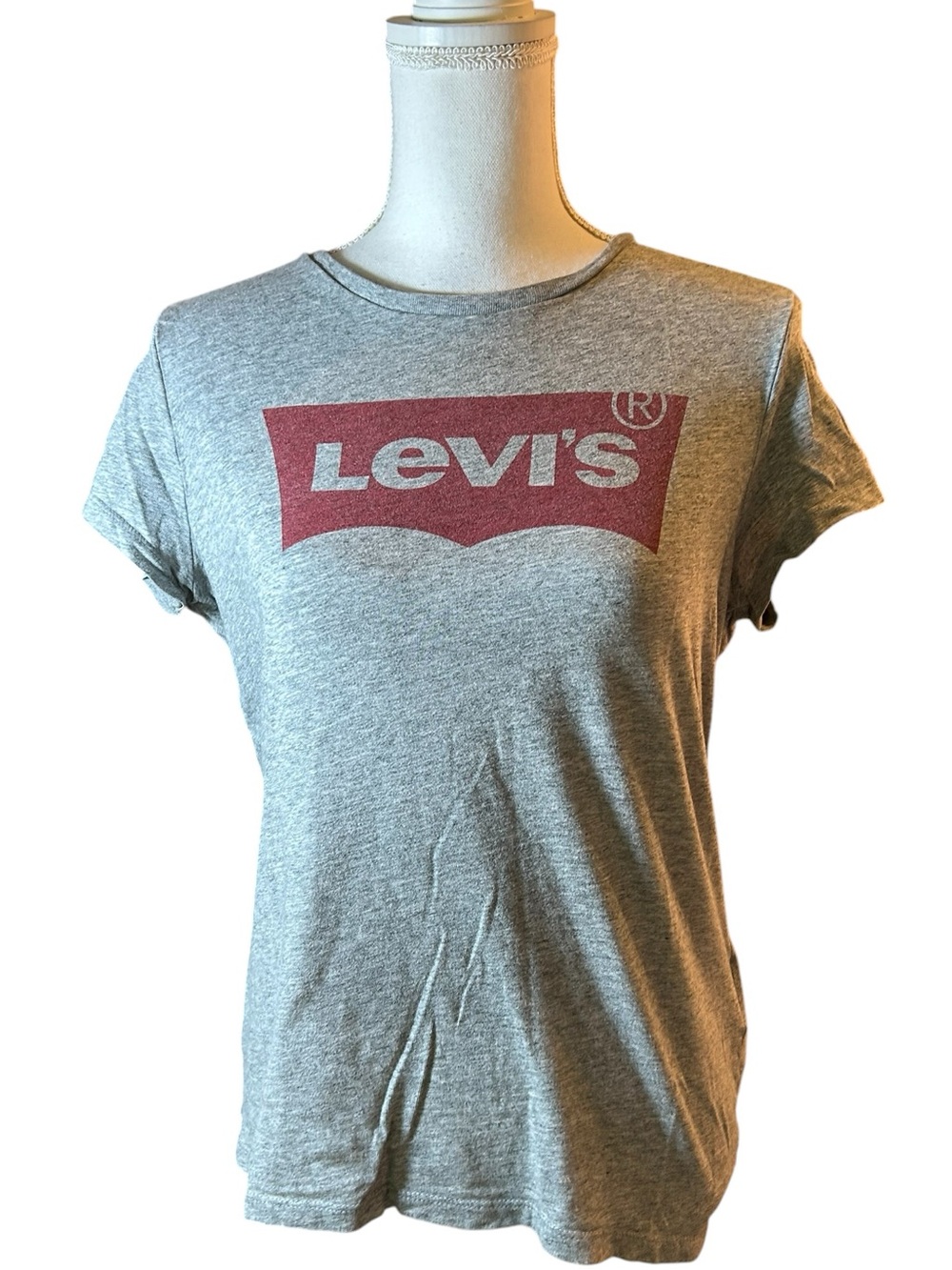 Levi's Heather Gray Short Sleeve Tee with Red Logo